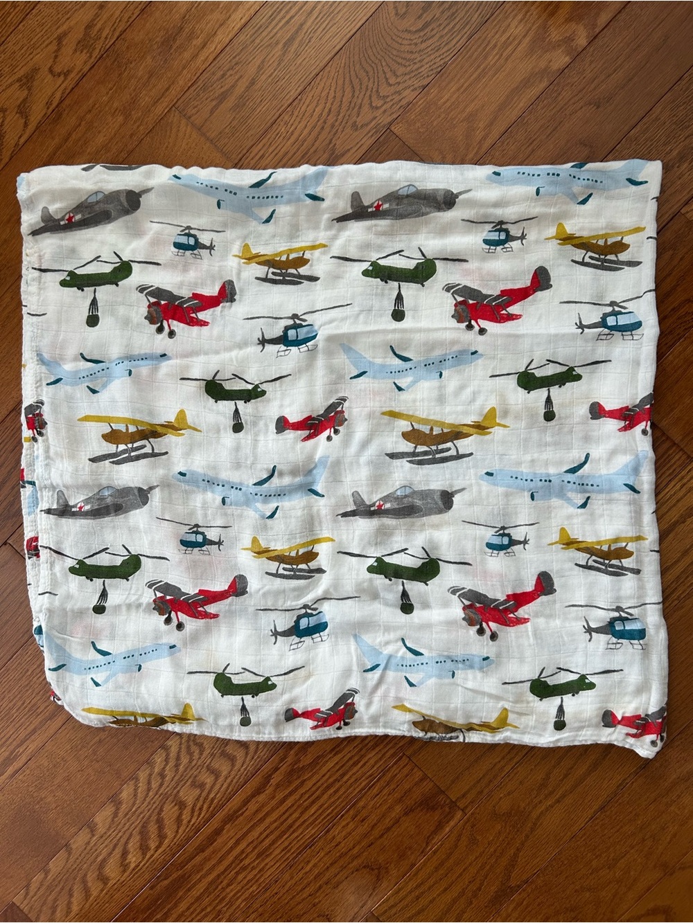 Little Unicorn Airplane Print Cotton Muslin Swaddle Blanket